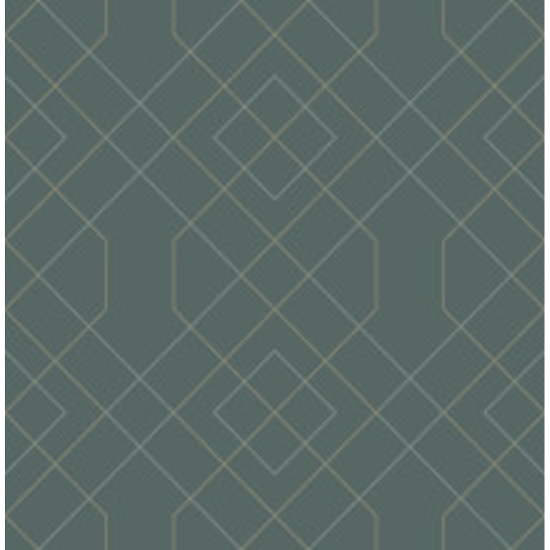 A-Street Prints Ballard Teal Geometric Wallpaper