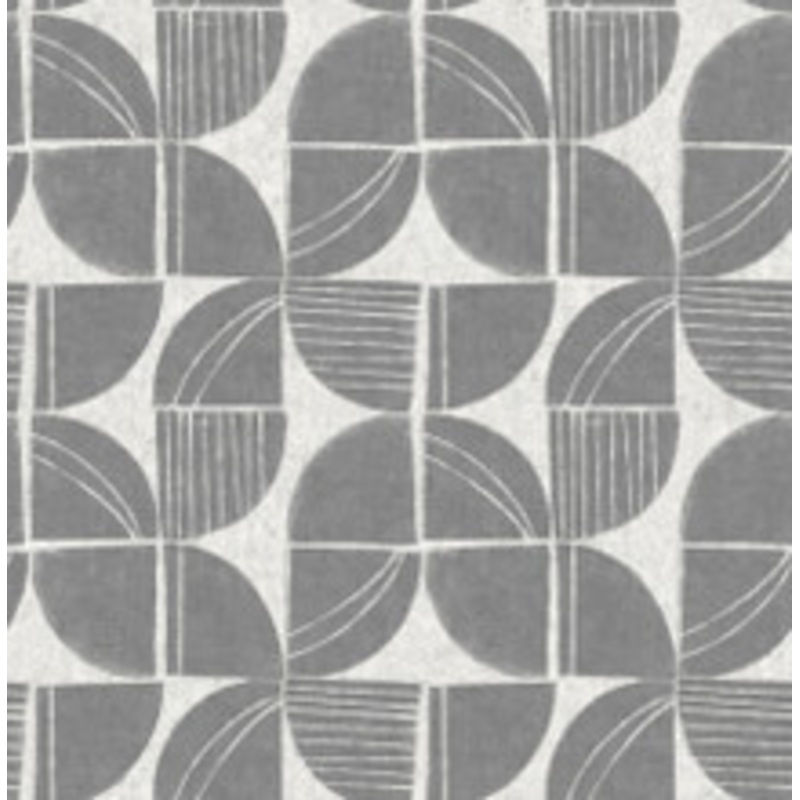 A-Street Prints Baxter Charcoal Semicircle Mosaic Wallpaper