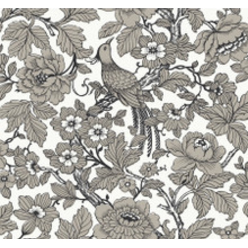 A-Street Prints Beaufort Black Peony Chinoiserie Wallpaper