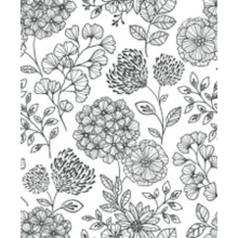 A-Street Prints Ada Black Floral Wallpaper