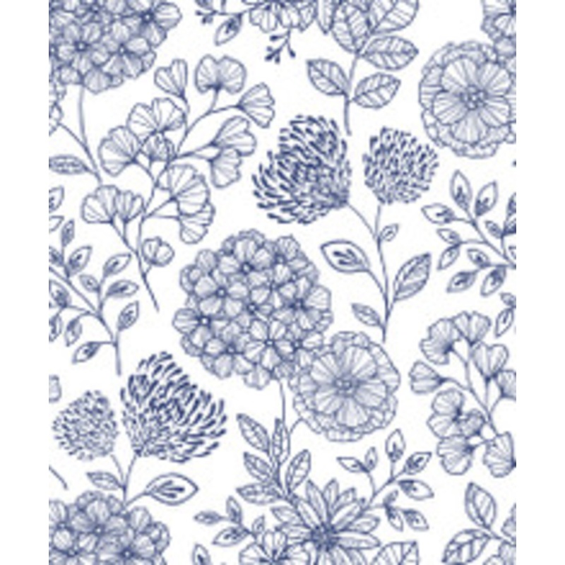 A-Street Prints Ada Blue Floral Wallpaper