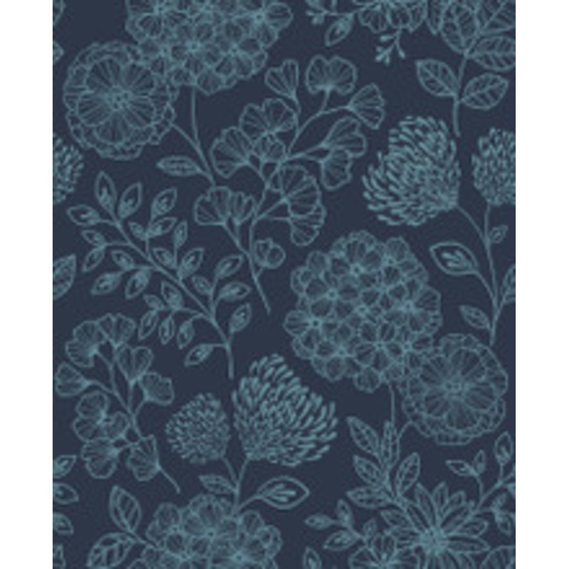A-Street Prints Ada Indigo Floral Wallpaper
