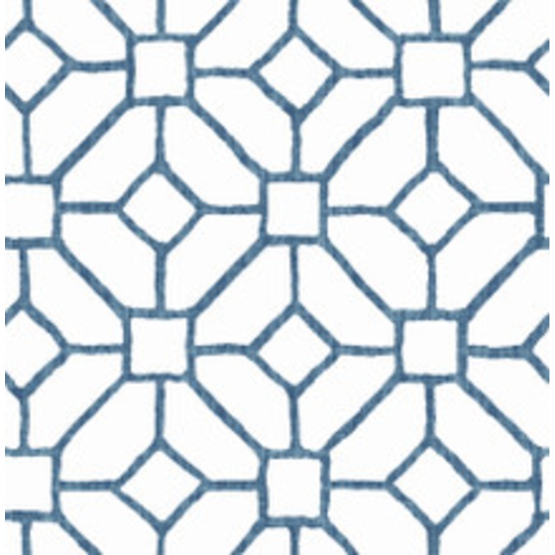 A-Street Prints Addis Blue Trellis Wallpaper
