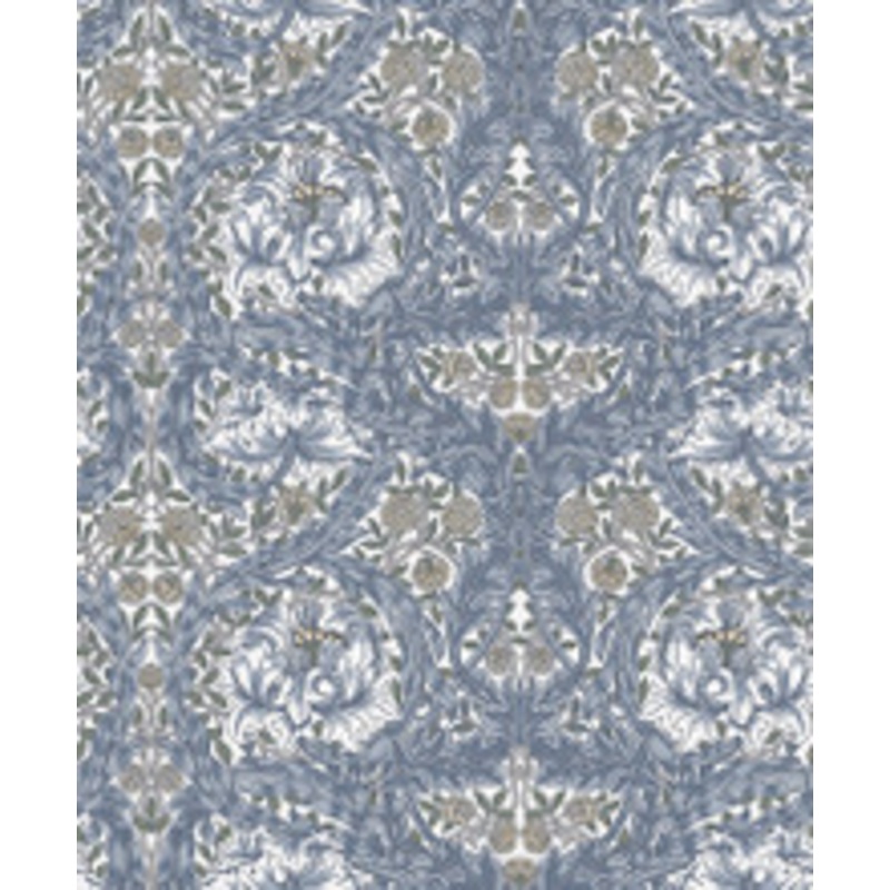 A-Street Prints African Marigold Blue Floral Wallpaper