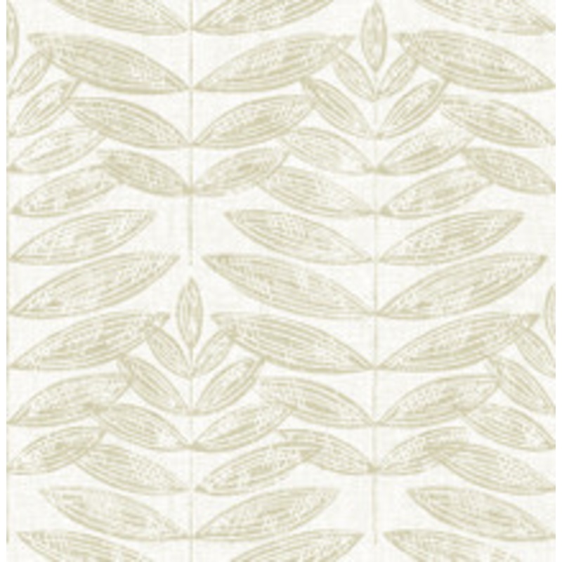 A-Street Prints Akira Taupe Leaf Wallpaper