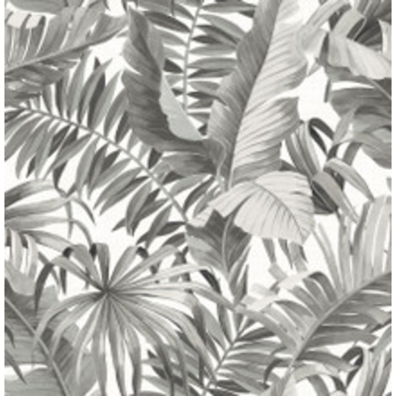 A-Street Prints Alfresco Black Palm Leaf Wallpaper