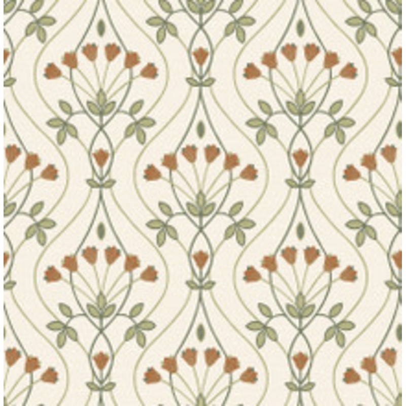 A-Street Prints Dard Green Tulip Ogee Wallpaper
