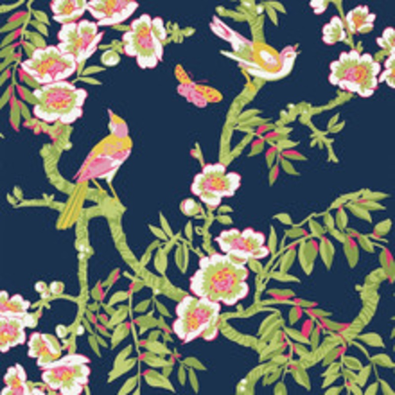 Thibaut Wallpaper Yukio Navy and Pink T20846