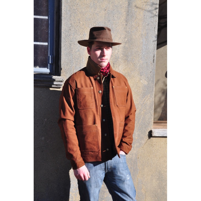 Crofters Jacket - Brown Nubuck Buffalo Leather