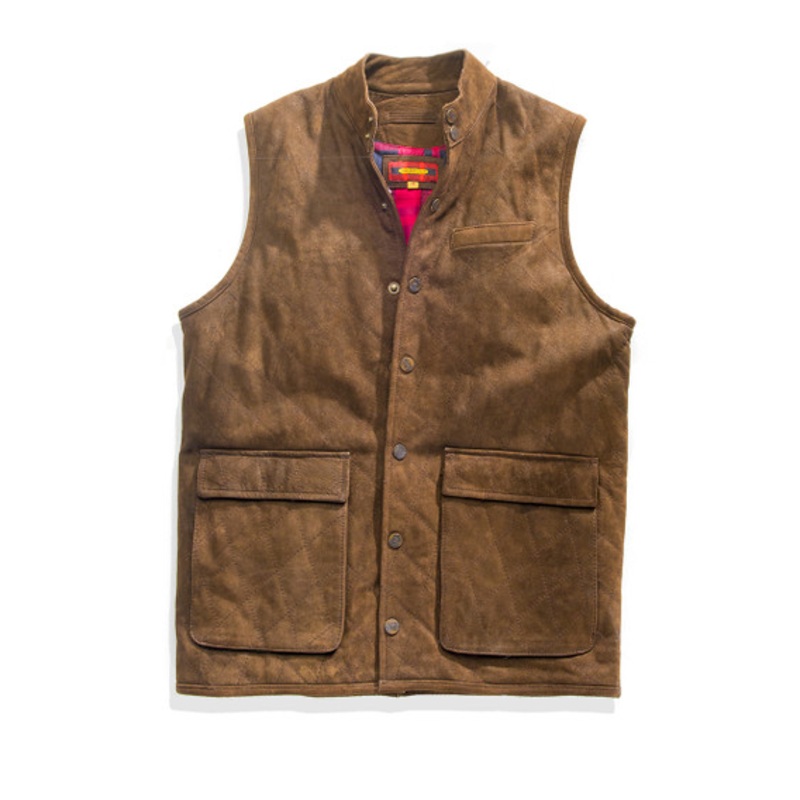 Exventurer Quilted Buffalo Nubuck Vest - Chocolate