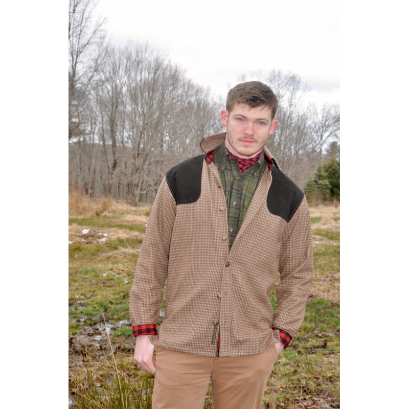 Grand Uplander Wool JacShirt - Camel Houndstooth