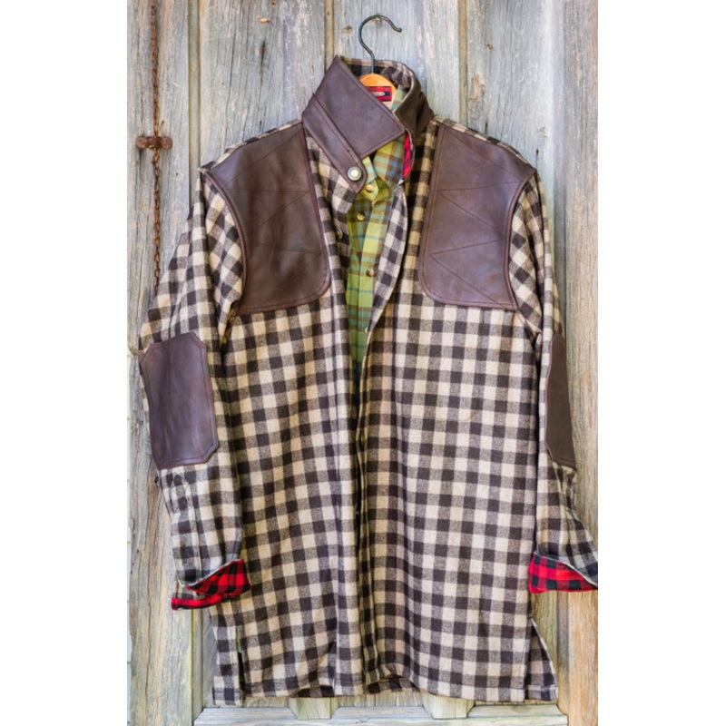 Grand Uplander Wool JacShirt - Tan & Brown Check