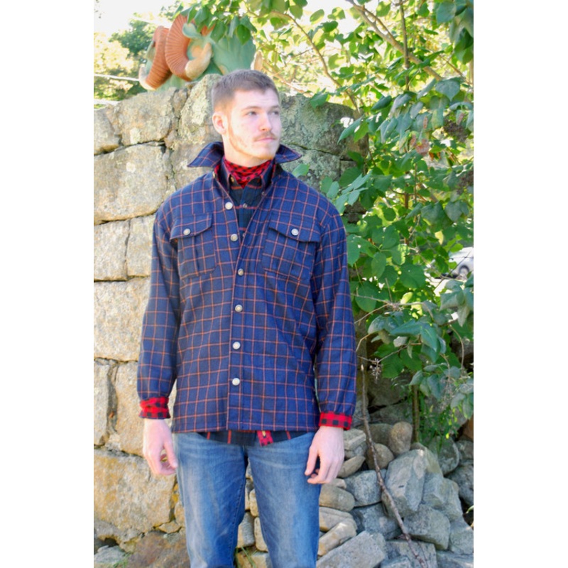 Gunnison  Wool JacShirt - Imperial Blue Brick Pane