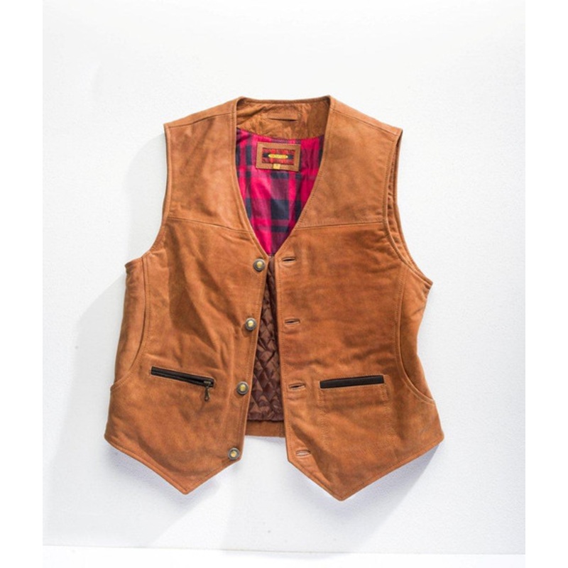 Litchfield Buffalo Nubuck Vest - Rusted Brown