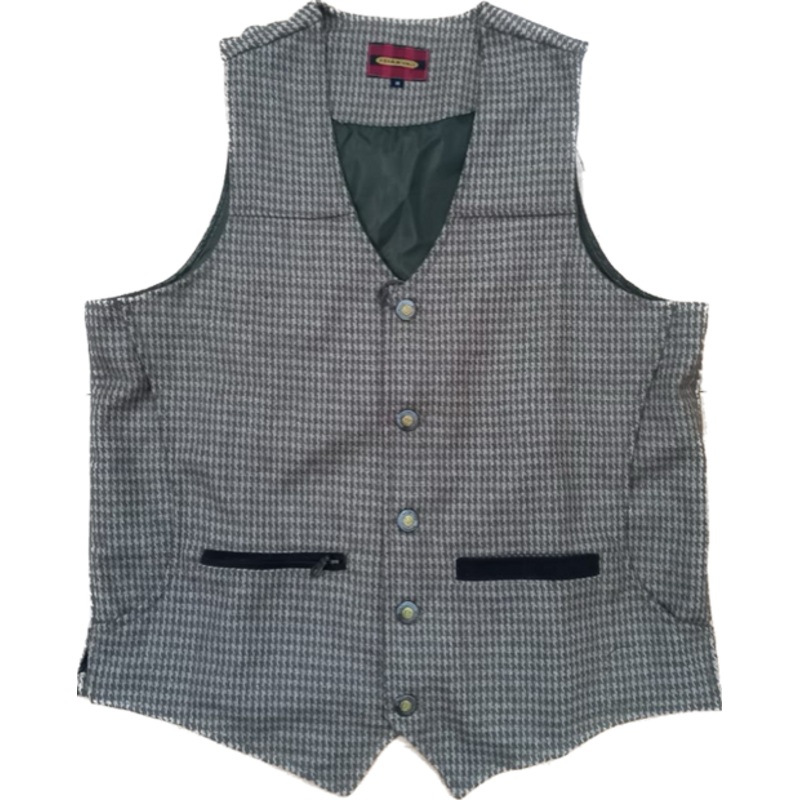 Litchfield Vest - Camel Houndstooth