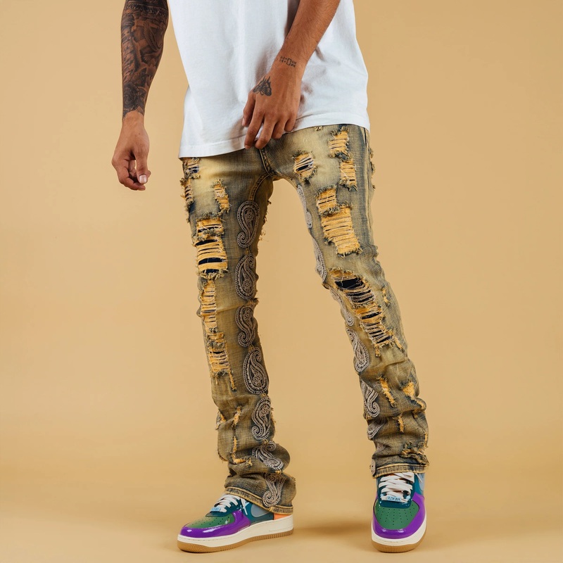 Cali Paisley Flared Denim