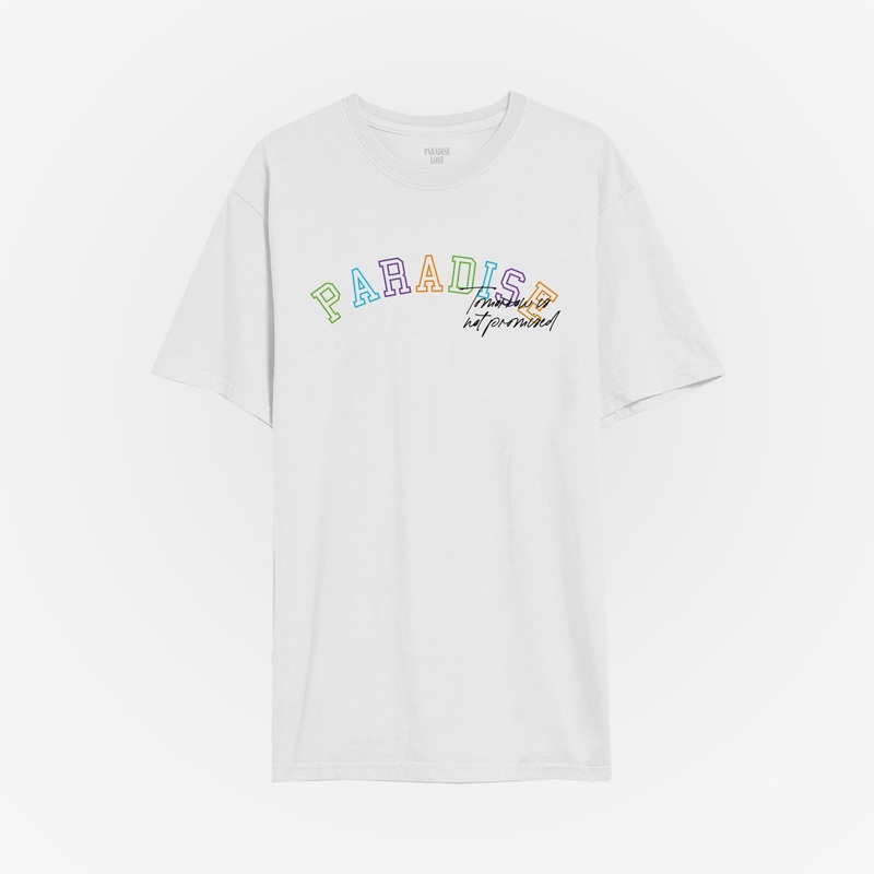 COLLEGE TEE WHT/MULTI