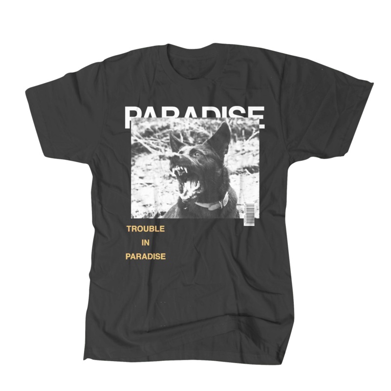 PARADISE WARNING TEE CHARCOAL