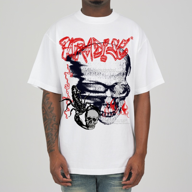 Skull Prem Tee White