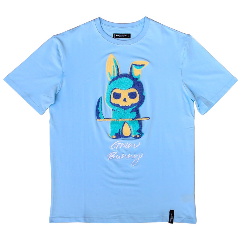 GRIM BUNNY TEE - LIGHT BLUE
