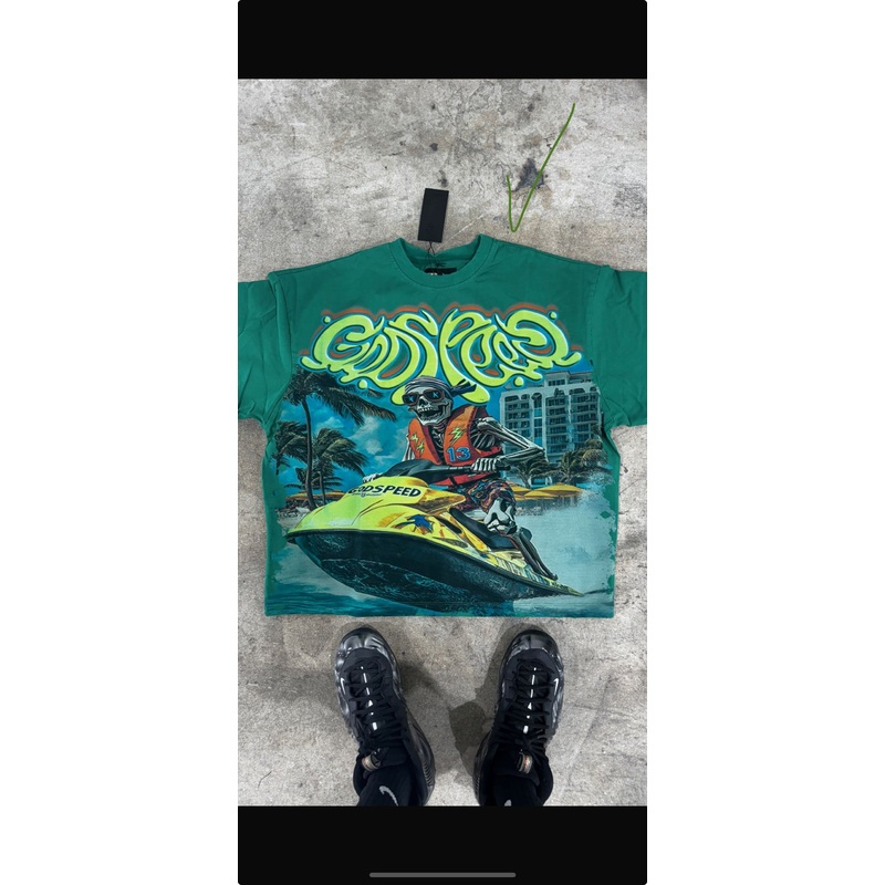 Skull Wave Runner Tee (green)