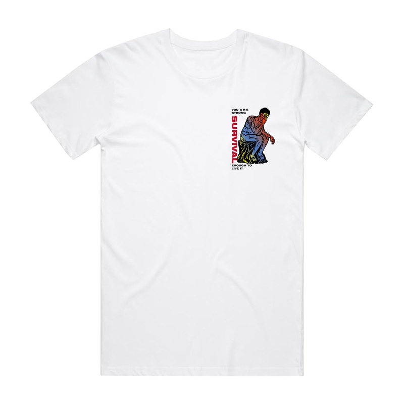 Strong Enough To Live Tee Wht/Red