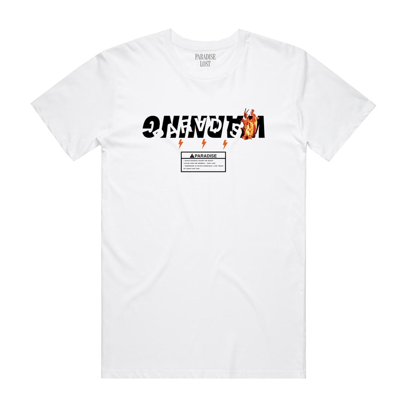 WARNING 2.0 TEE WHT/ORG