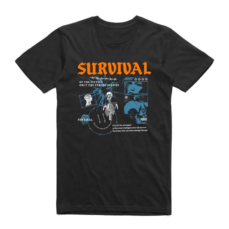 WHO WILL SURVIVE TEE BLACK/ORANGE