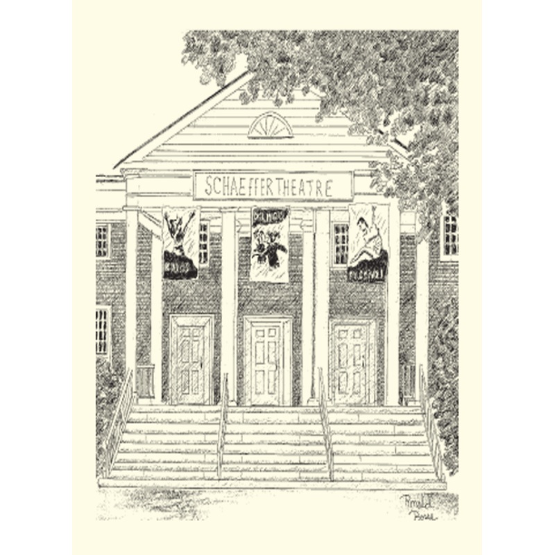 Single Schaeffer Theatre / Bates Dance Festival Card - Black & White