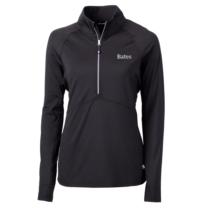 Women's 1/2 Zip Black Eco Knit Stretch Recycled Pullover from Cutter & Buck