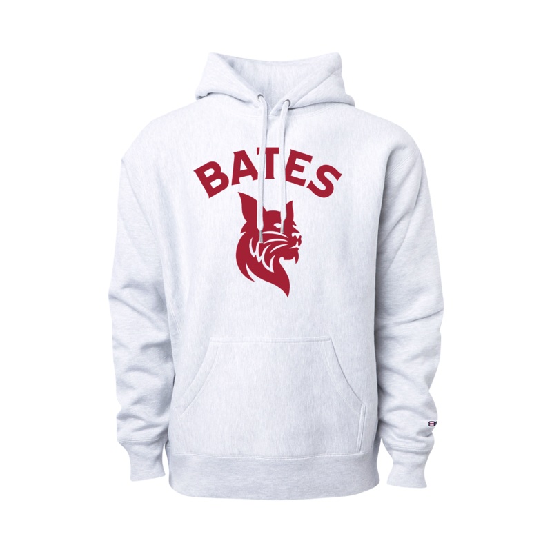 Ash Reverse Weave Hoodie Sweatshirt from MSP Eighty8 - BATES Bobcat Logo