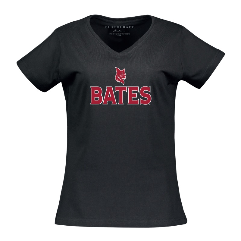 Women's Black V-Neck Tee from Boxercraft