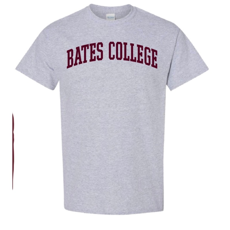 Gray Tee Shirt, BATES COLLEGE arched