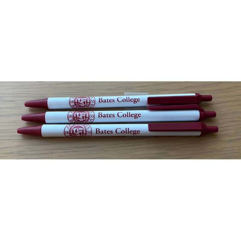 Pen, Bic Clic, Bates College with seal