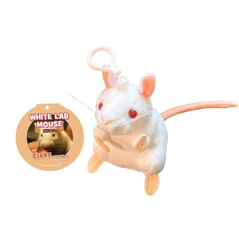White Lab Mouse Keychain from Giant Microbes