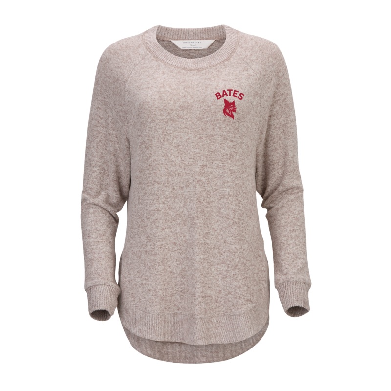 Women's Espresso Heather Oversized Cuddle Crew from Boxercraft