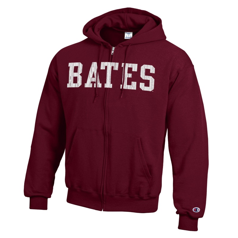 Full Zip Maroon Powerblend Hoodie Sweatshirt from Champion