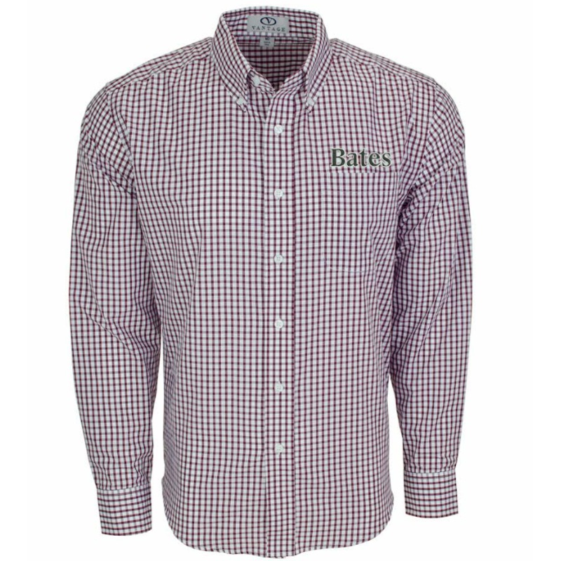 Garnet and White Striped Button Down Shirt from Vantage
