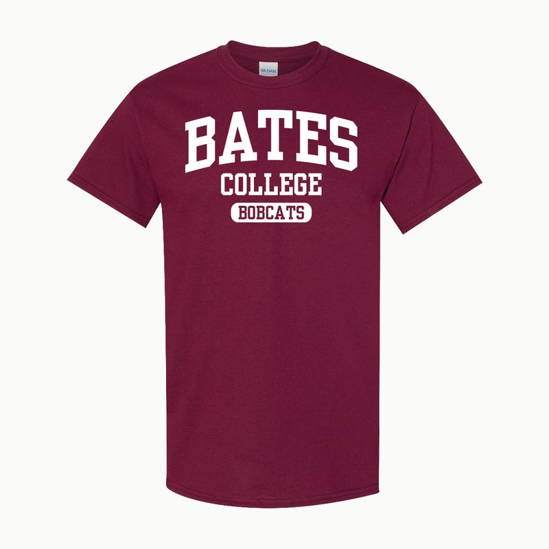 Garnet BATES COLLEGE BOBCATS Tee from MSP Eighty8