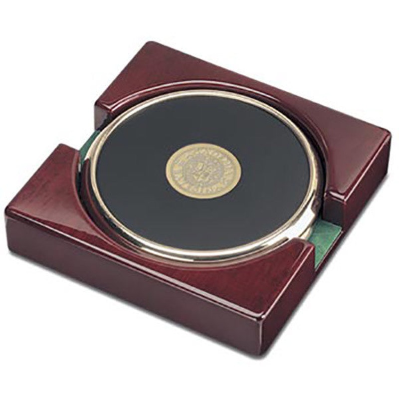 Set of 2 Round Gold Plated Coasters