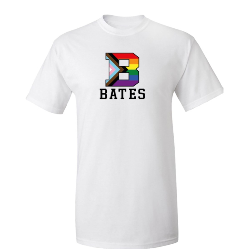 White Tee with Pride Progress Flag over BATES from MV Sport