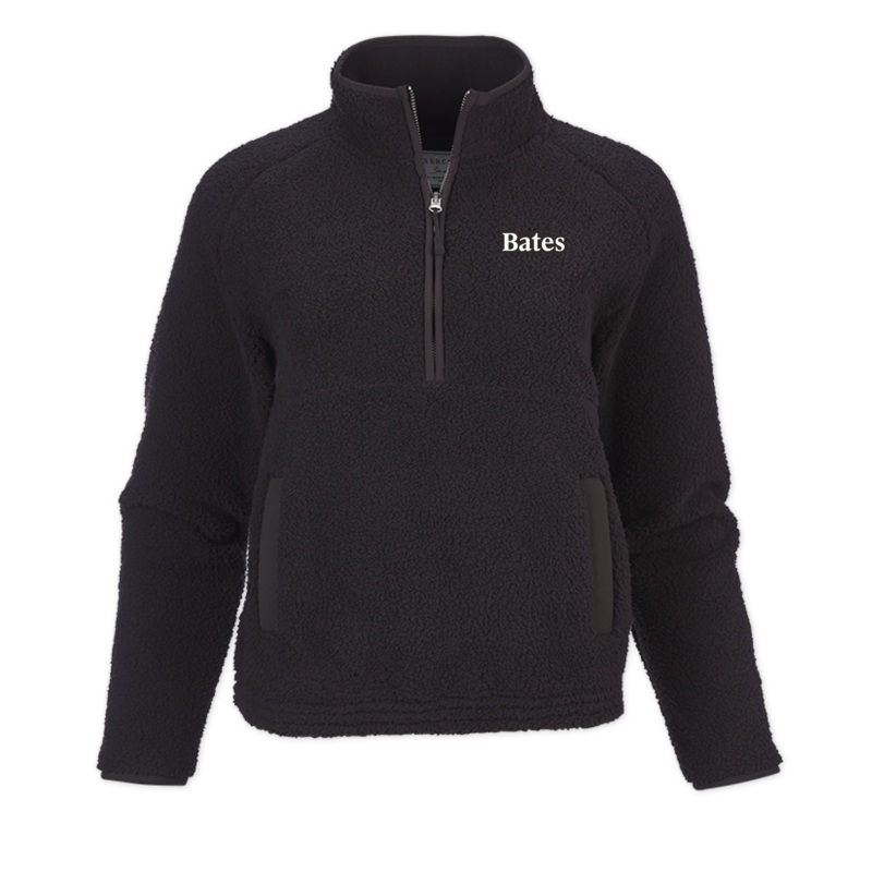 Women's 1/2 Zip Black Everest Fleece Pullover from Boxercraft