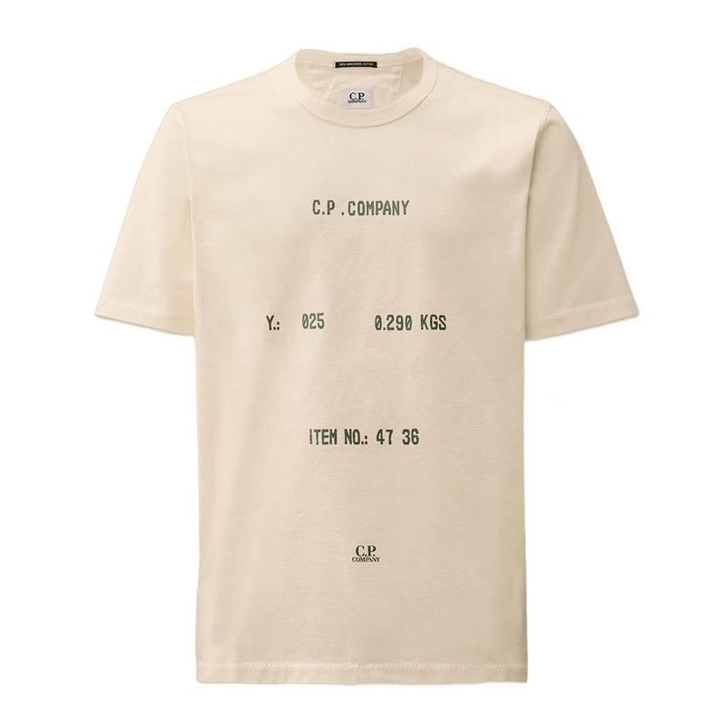 30/2 MERCERIZED JERSEY TWISTED TYPOGRAPHIC LOGO T-SHIRT