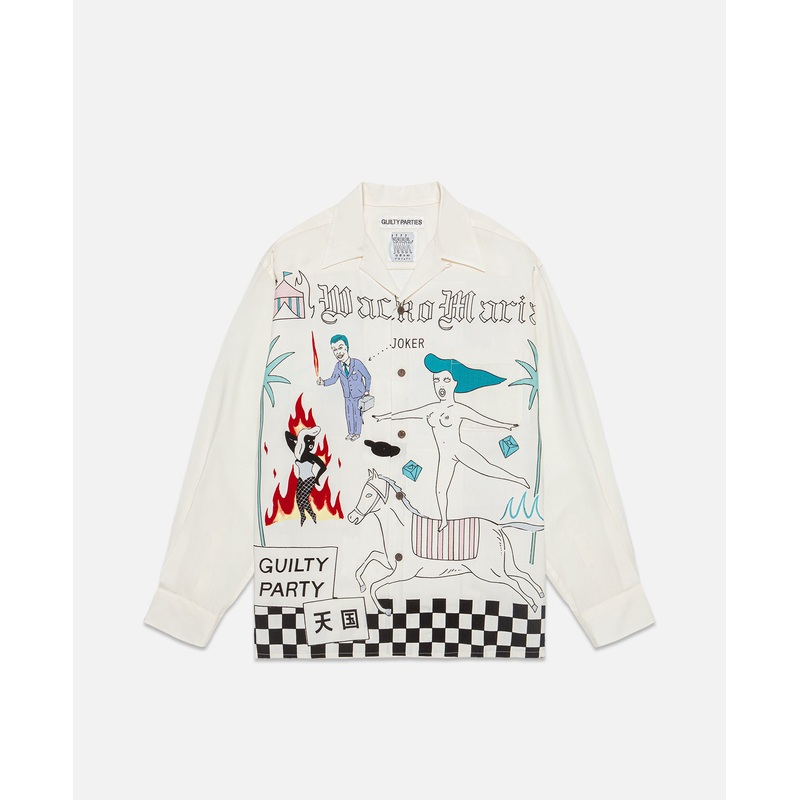 Hawaiian L/S Shirt (Type-2) (White)