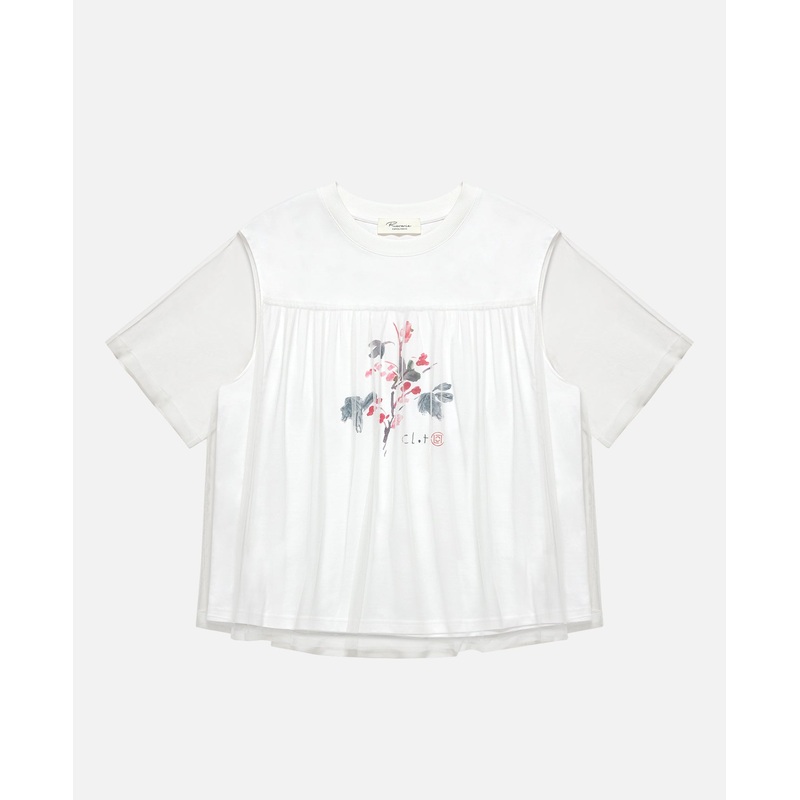 Abstract Flower Power Painting T-Shirt (White)