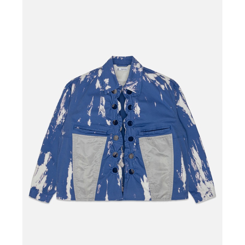Bleached Color Work Jacket (Navy)
