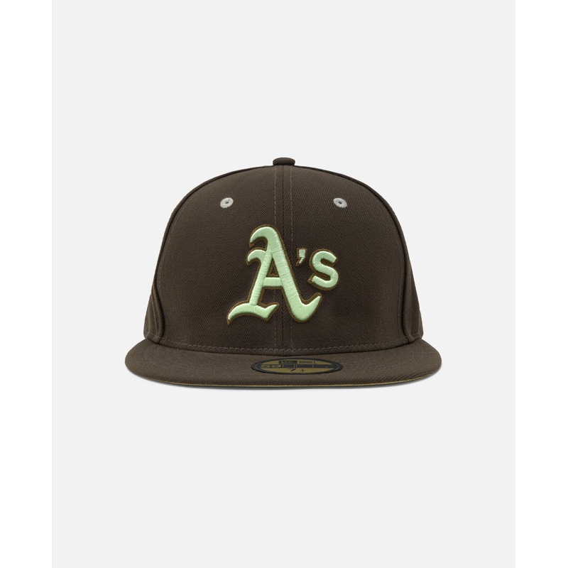 Easter Oakland Athletics Cooperstown Soft Green Undervisor Walnut 59Fifty Cap (Brown)