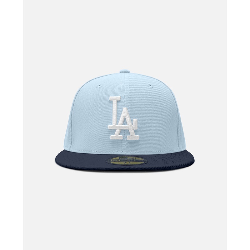 Summer Los Angeles Dodgers Cooperstown Navy Visor Soft Blue 59Fifty Cap (Blue)