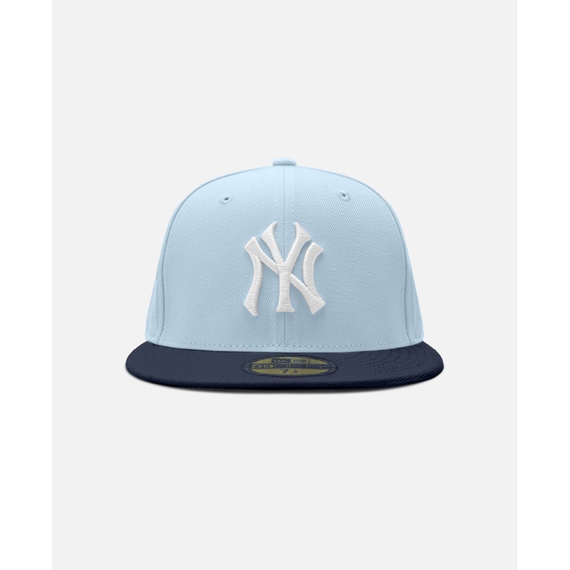 Summer New York Yankees Cooperstown Navy Visor Soft Blue 59Fifty Cap (Blue)