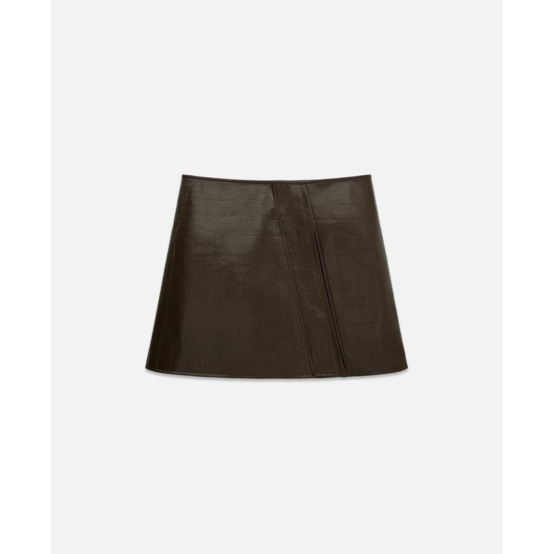 Womens Pu Skirt (Brown)